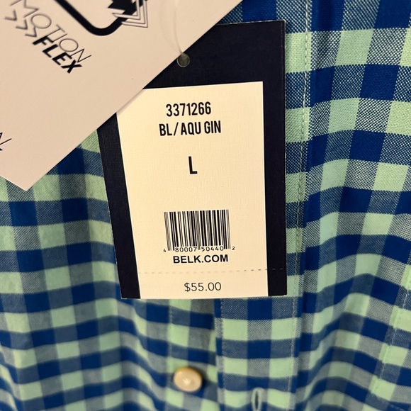 Crown and Ivy Blue and Green Checkered Men's Shirt - Picture 4 of 5